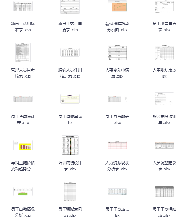 图片[3]-100项各行业人事表格-学科资源网