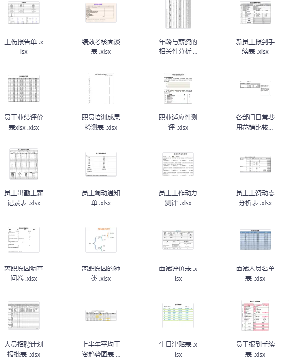 图片[4]-100项各行业人事表格-学科资源网